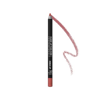 Make Up For Ever Aqua Lip Waterproof Lipliner Pencil in Rosewood black and neutral rose lip pencil with swatch on white...