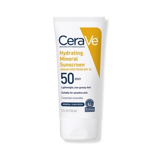 CeraVe Mineral Body Sunscreen SPF 50 on white background