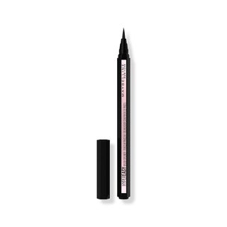 Maybelline New York Hyper Easy Liner black and pink tube of black liquid eyeliner on white background
